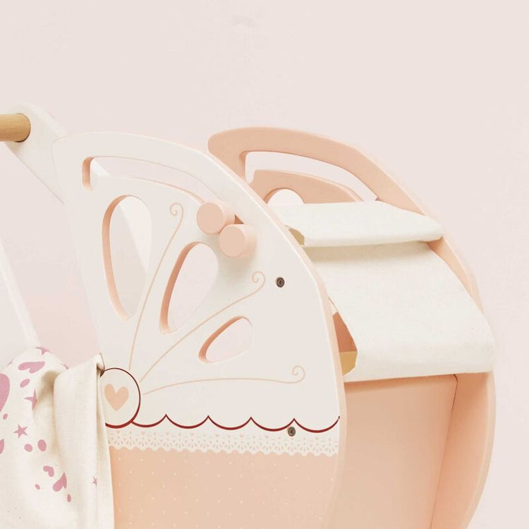 LE TOY VAN | RETRO WOODEN DOLL PRAM (PINK)