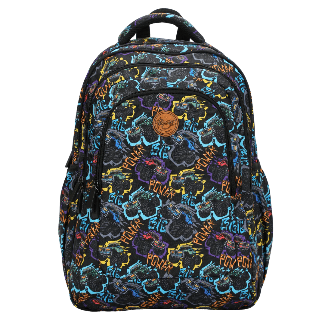 Monster Truck Large School Kids Backpack by Alimasy The Playful Collective