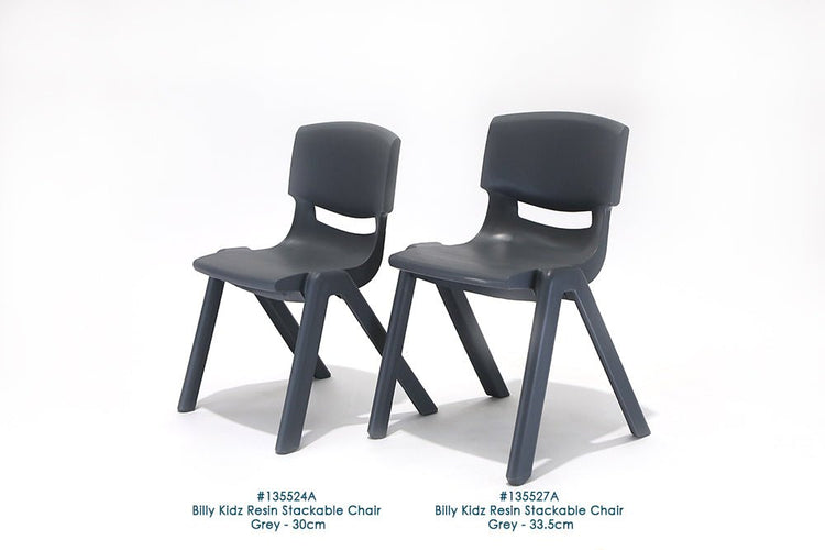 BILLY KIDZ | RESIN STACKABLE CHAIR - GREY 30CM by BILLY KIDZ - The Playful Collective