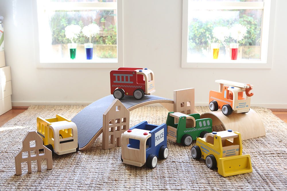 BLUE RIBBON | WOODEN VEHICLES - SET OF 4 by BLUE RIBBON - The Playful Collective