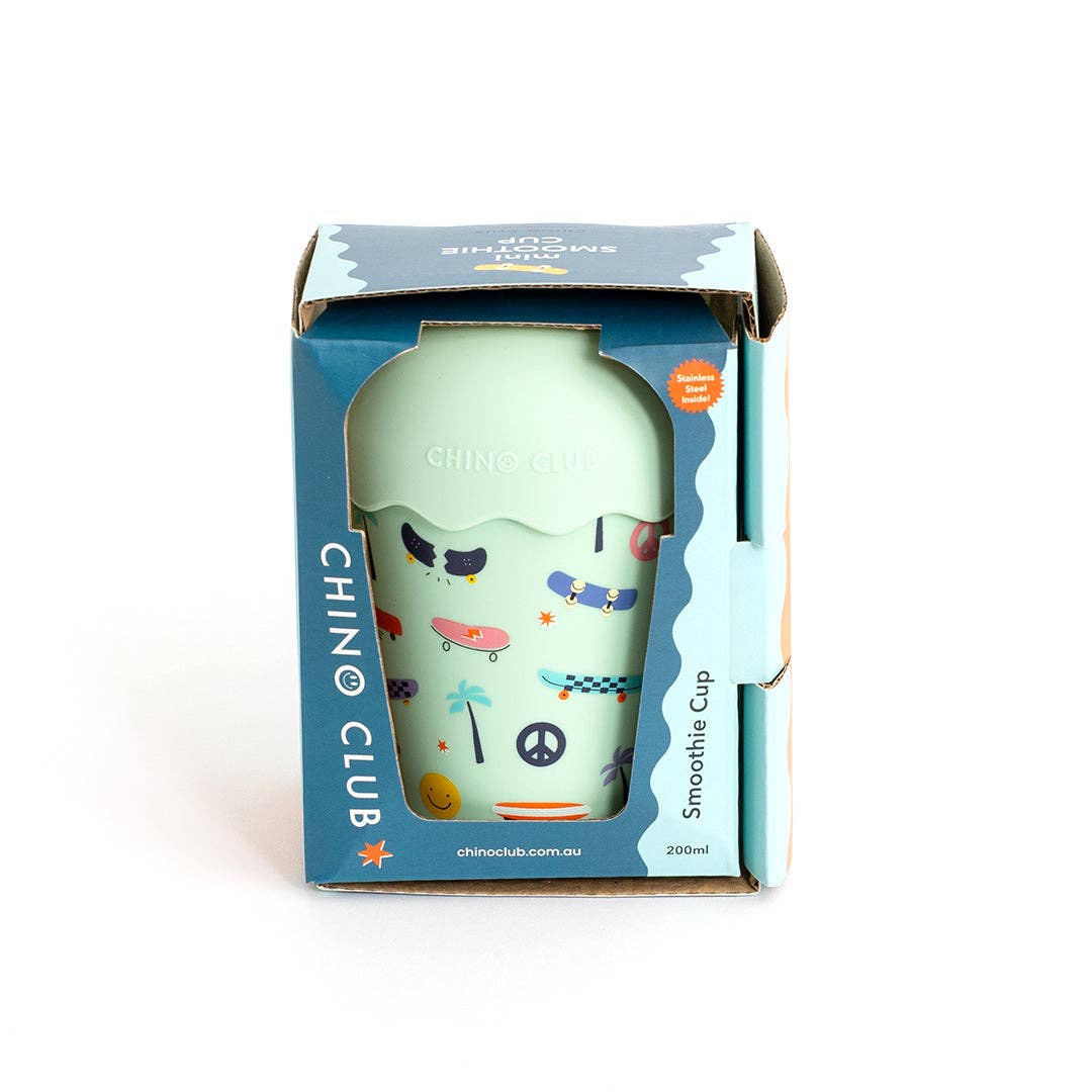 CHINO CLUB | SKATE AQUA MINI SMOOTHIE CUP & STRAW 200ML by CHINO CLUB - The Playful Collective