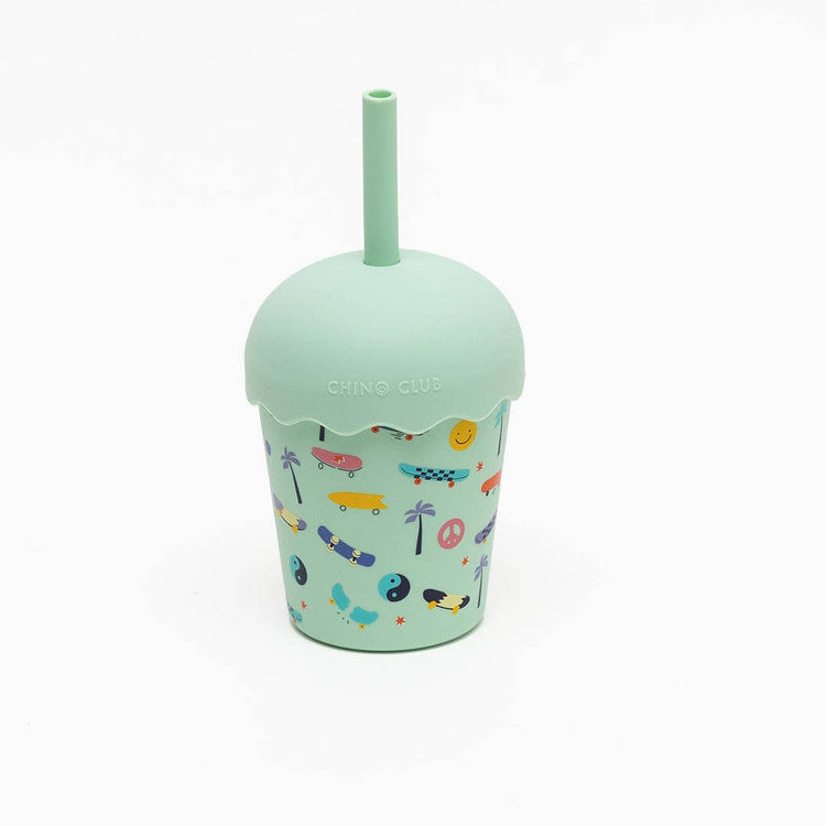 CHINO CLUB | SKATE AQUA MINI SMOOTHIE CUP & STRAW 200ML by CHINO CLUB - The Playful Collective