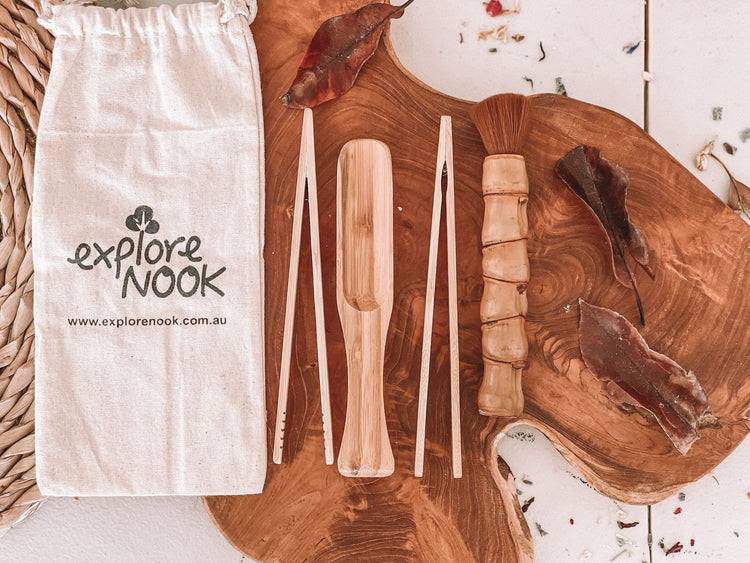 EXPLORE NOOK | NATURAL BAMBOO FINE MOTOR TOOLS SET *PRE-ORDER* by EXPLORE NOOK - The Playful Collective