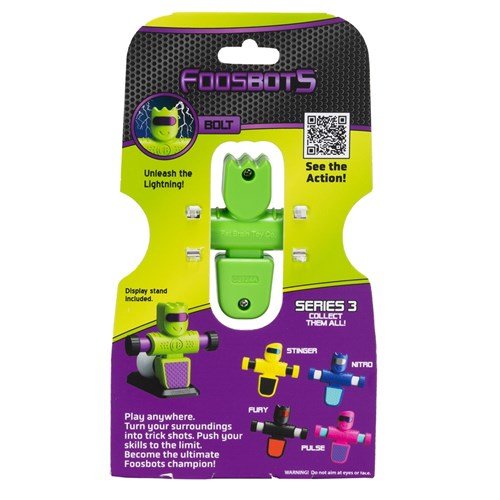 FAT BRAIN TOYS | FOOSBOTS - SINGLE - BOLT (GREEN/PURPLE) *SPOOKY SPECIAL EDITION* by FAT BRAIN TOYS - The Playful Collective