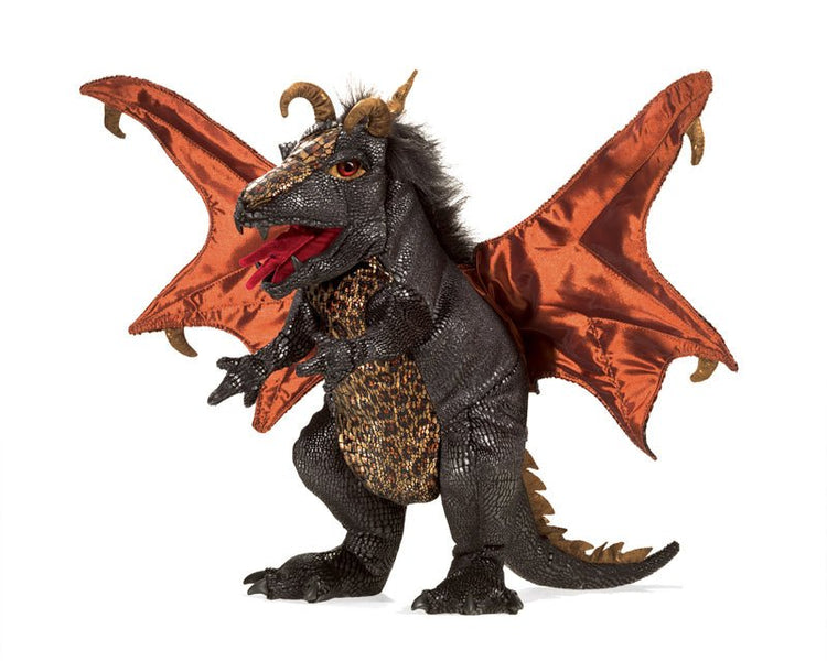 FOLKMANIS PUPPETS | BLACK DRAGON PUPPET by FOLKMANIS PUPPETS - The Playful Collective