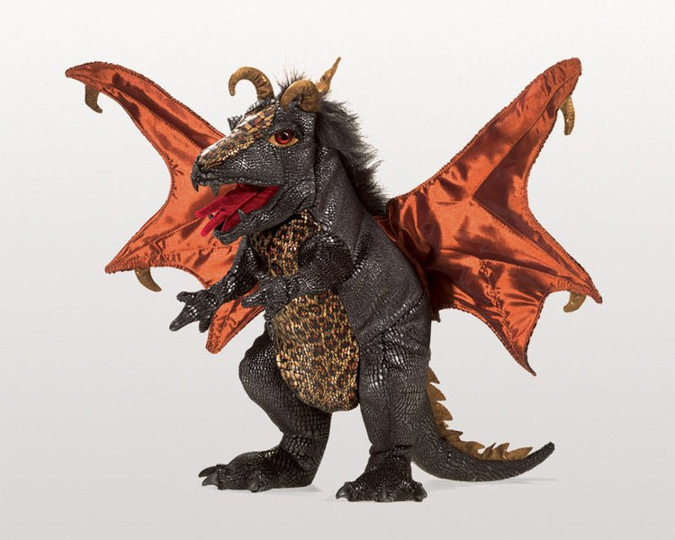 FOLKMANIS PUPPETS | BLACK DRAGON PUPPET by FOLKMANIS PUPPETS - The Playful Collective