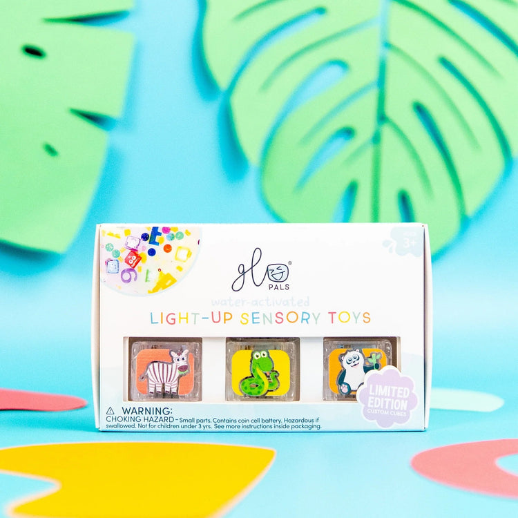 GLO PALS | *LIMITED EDITION* LIGHT - UP SENSORY CUBES GIFT PACK - ZOO by GLO PALS - The Playful Collective
