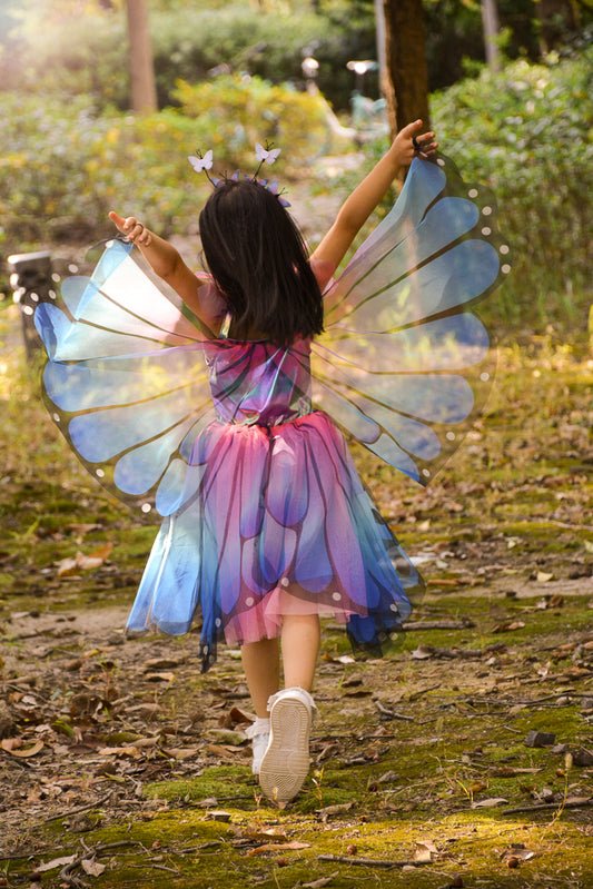 GREAT PRETENDERS | BLUE BUTTERFLY TWIRL DRESS WITH WINGS - SIZE 5 - 6 by GREAT PRETENDERS - The Playful Collective