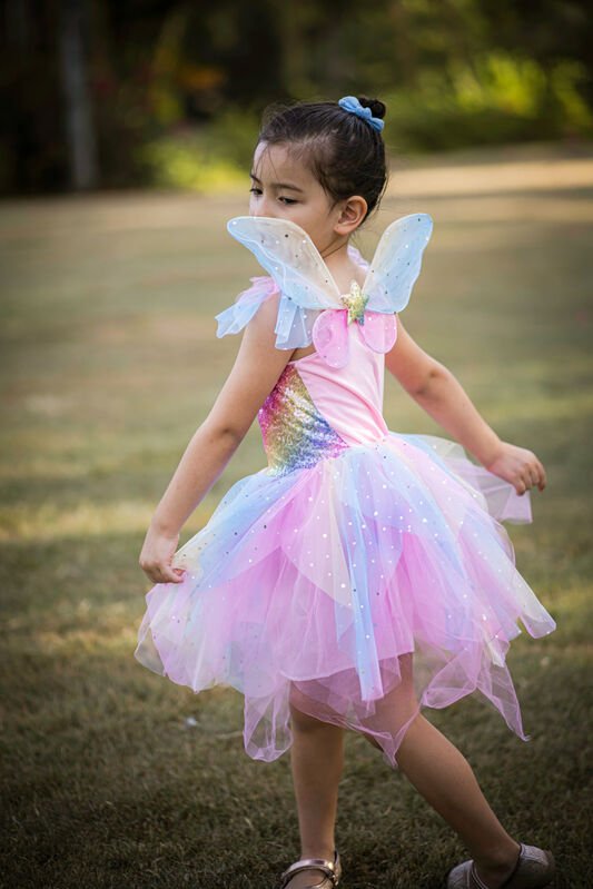 Rainbow Fairy Dress & Wings - Size 5-6 by Great Pretenders | The Playful Collective Rainbow Fairy Dress & Wings - Size 5-6 by Great Pretenders | The Playful Collective