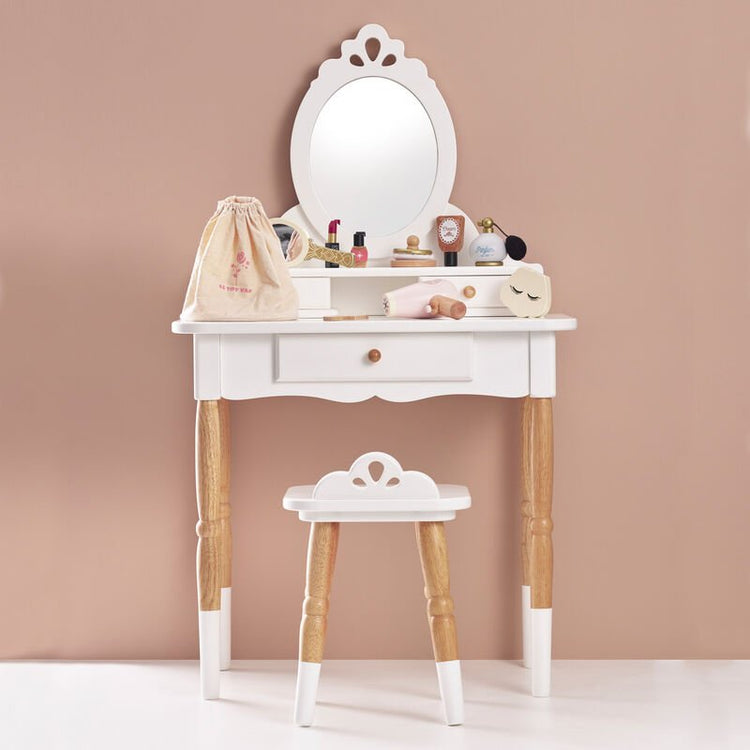 LE TOY VAN | HONEYBAKE DRESSING UP VANITY TABLE & STOOL by LE TOY VAN - The Playful Collective