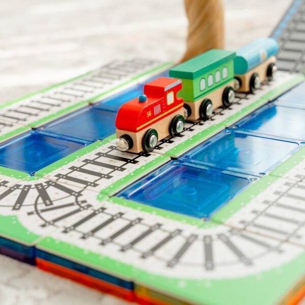 LEARN & GROW | MAGNETIC TILE TOPPER - TRAIN PACK (36 PIECE) by LEARN & GROW TOYS - The Playful Collective