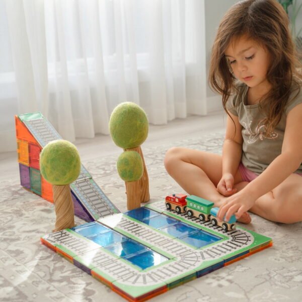 LEARN & GROW | MAGNETIC TILE TOPPER - TRAIN PACK (36 PIECE) by LEARN & GROW TOYS - The Playful Collective