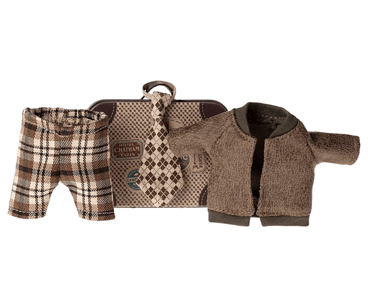 MAILEG | JACKET PANTS & TIE IN SUITCASE GRANDPA MOUSE by MAILEG - The Playful Collective