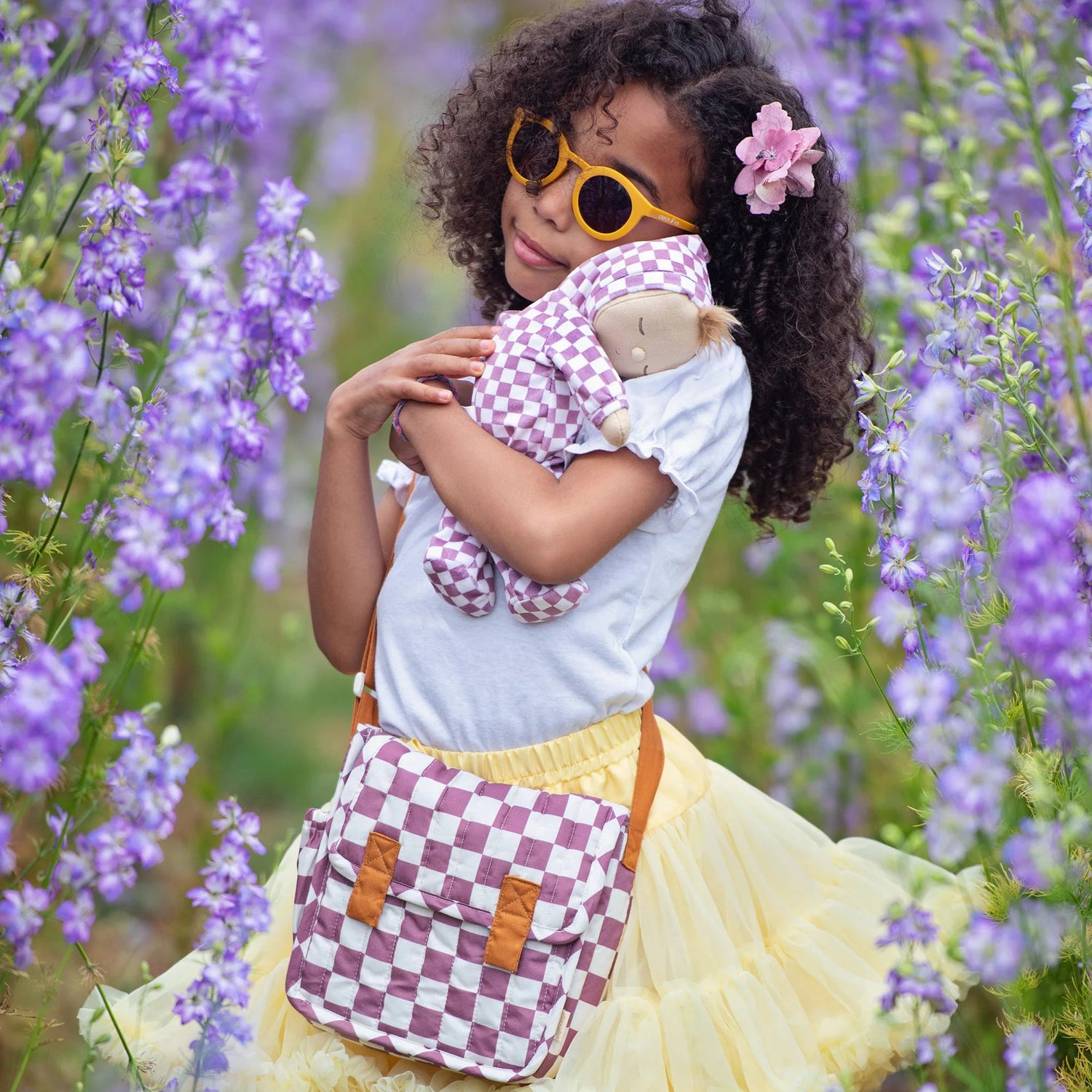 OLLI ELLA | CARRIE CONVERTIBLE CHANGING SET - PLUM CHECK by OLLI ELLA - The Playful Collective