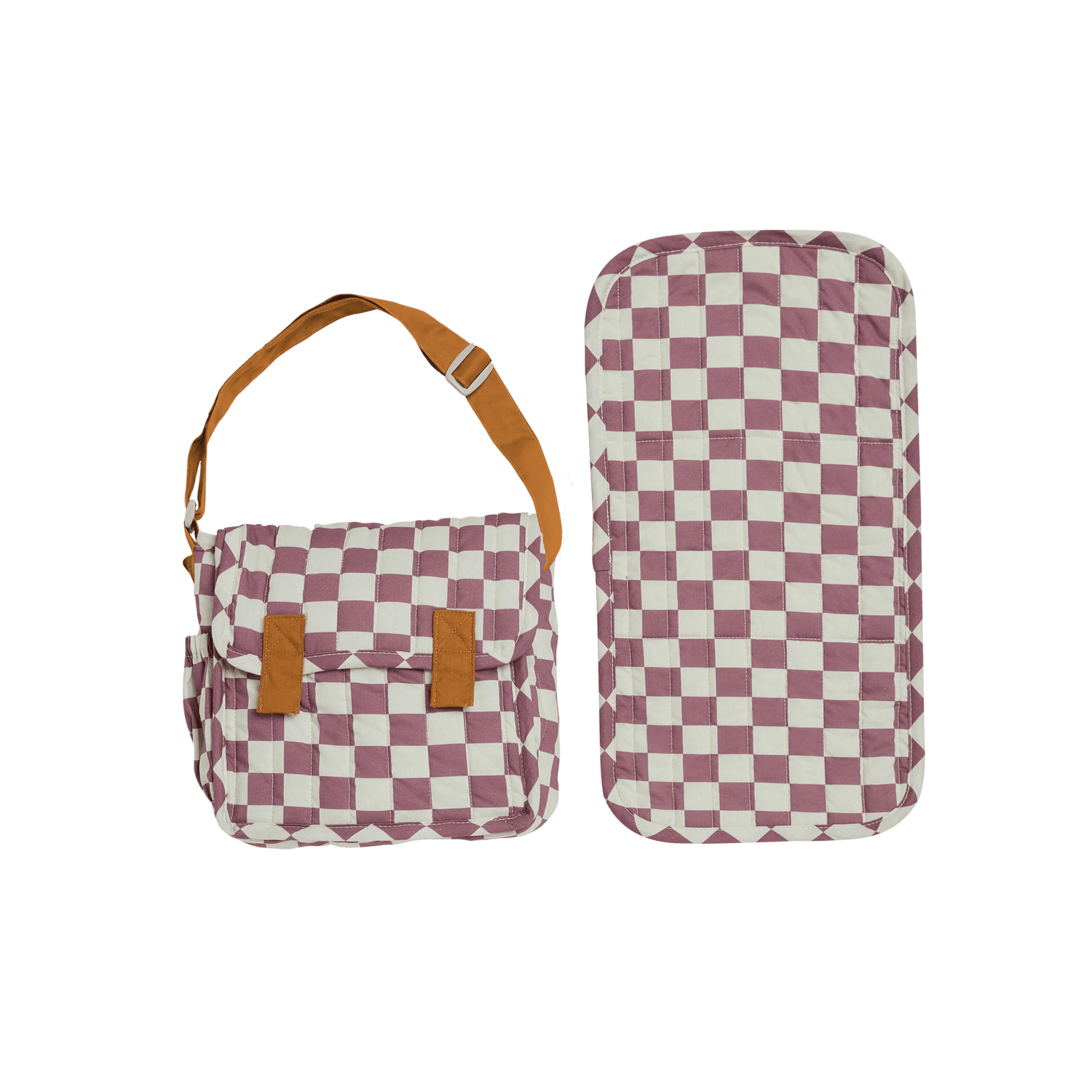 OLLI ELLA | CARRIE CONVERTIBLE CHANGING SET - PLUM CHECK by OLLI ELLA - The Playful Collective