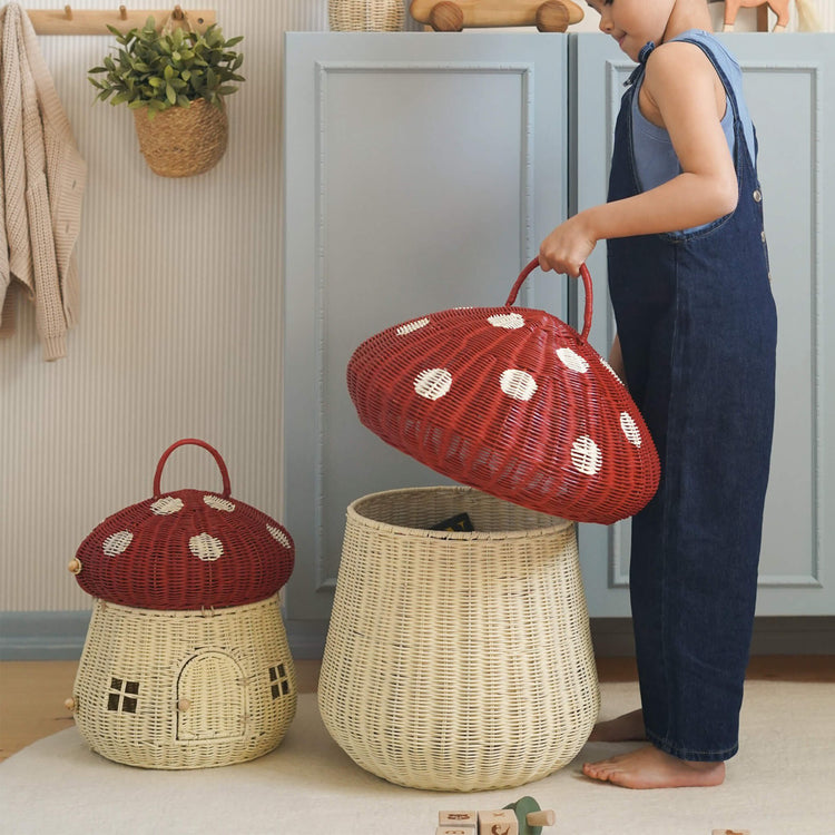 OLLI ELLA | RATTAN MUSHROOM DOLL HOUSE - RED *PRE - ORDER* by OLLI ELLA - The Playful Collective