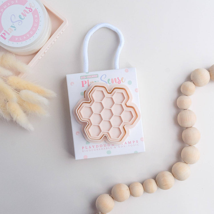 PLAY SENSE | ECO PLAYDOUGH STAMP - BUMBLE BEE HONEYCOMB by PLAY SENSE - The Playful Collective