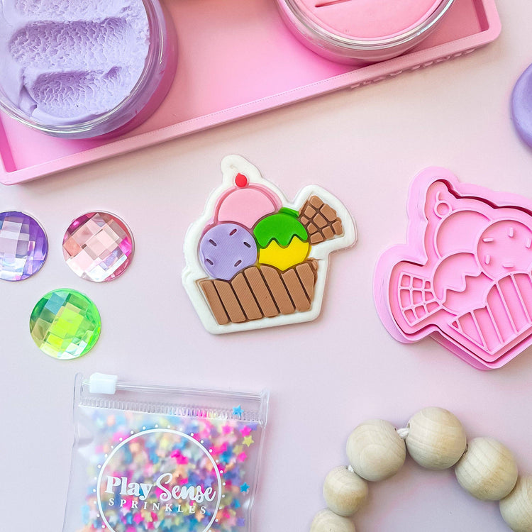 PLAY SENSE | ECO PLAYDOUGH STAMP - ICE CREAM THREE by PLAY SENSE - The Playful Collective