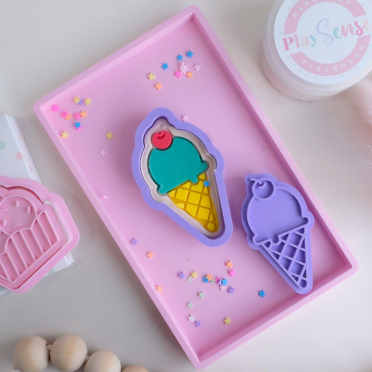 PLAY SENSE | ECO PLAYDOUGH STAMP - ICE CREAM TWO by PLAY SENSE - The Playful Collective