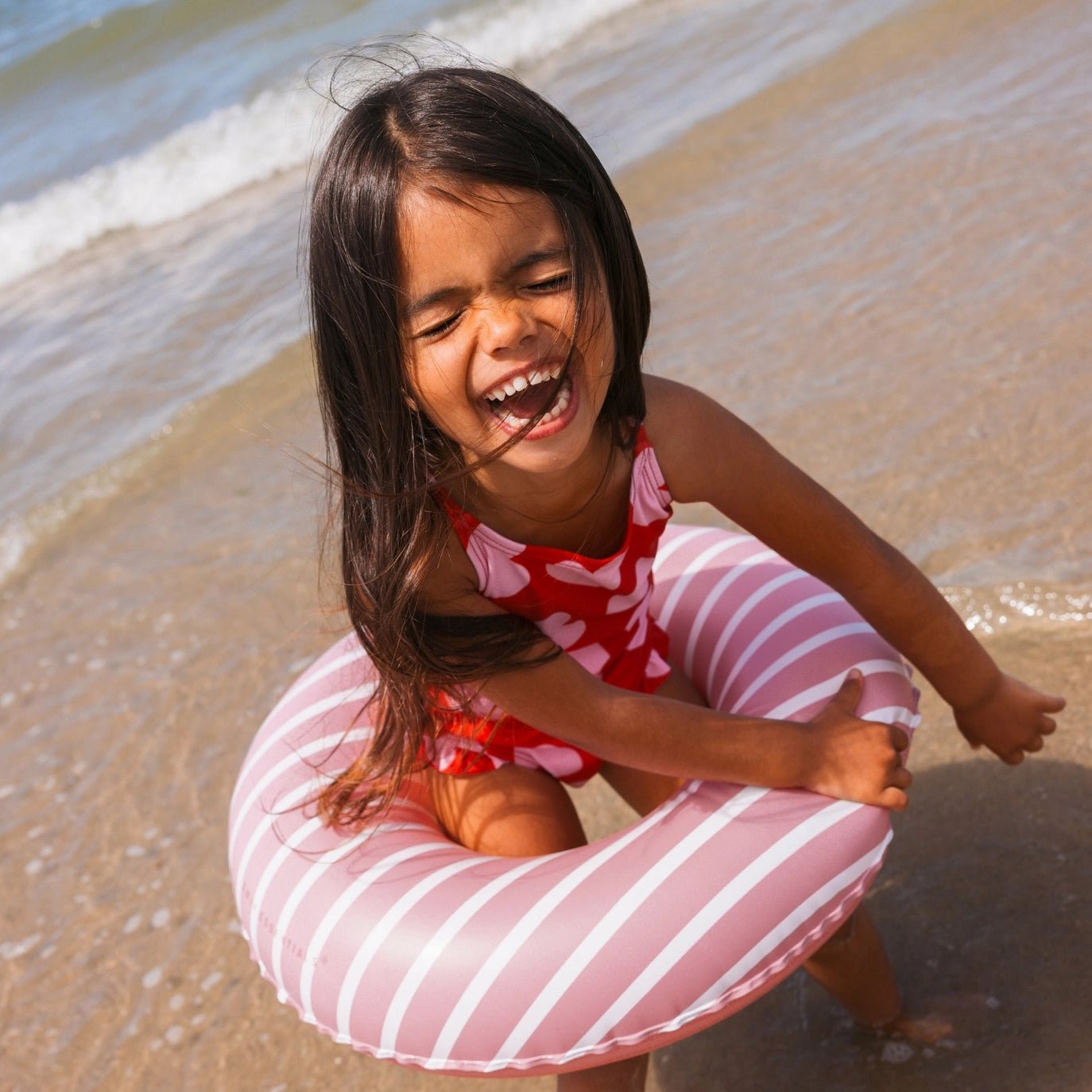 SWIM ESSENTIALS | SWIM RING - BOLDLINES RED (55CM) by SWIM ESSENTIALS - The Playful Collective