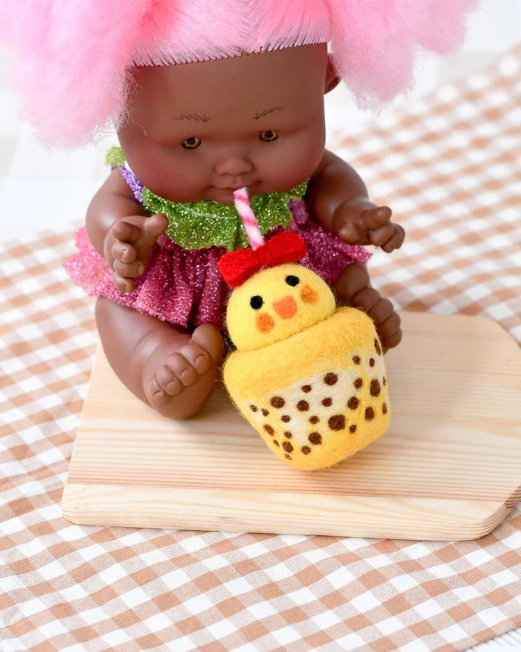 TARA TREASURES | FELT EASTER CHICK BOBA BUBBLE TEA DRINK by TARA TREASURES - The Playful Collective