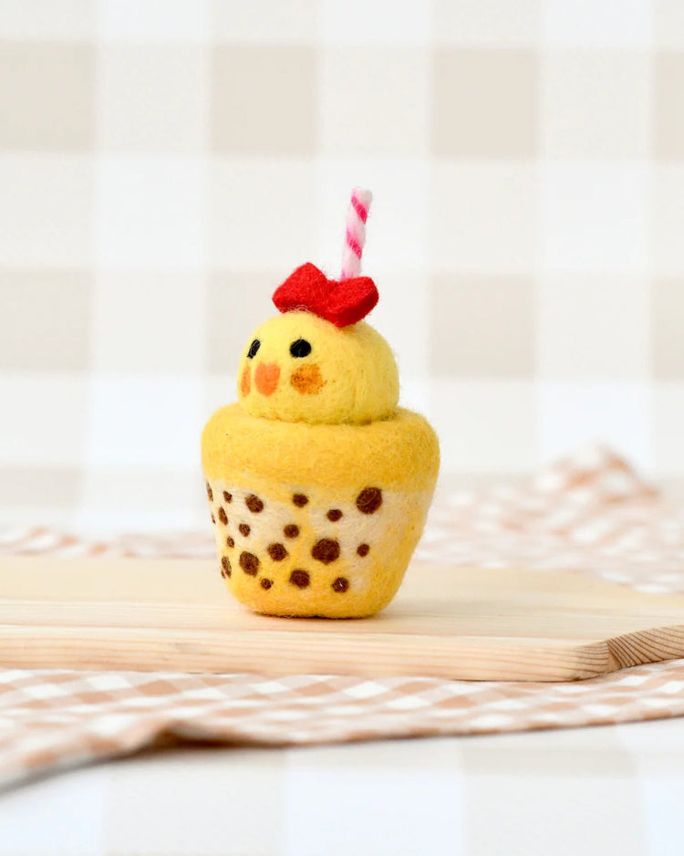 TARA TREASURES | FELT EASTER CHICK BOBA BUBBLE TEA DRINK by TARA TREASURES - The Playful Collective