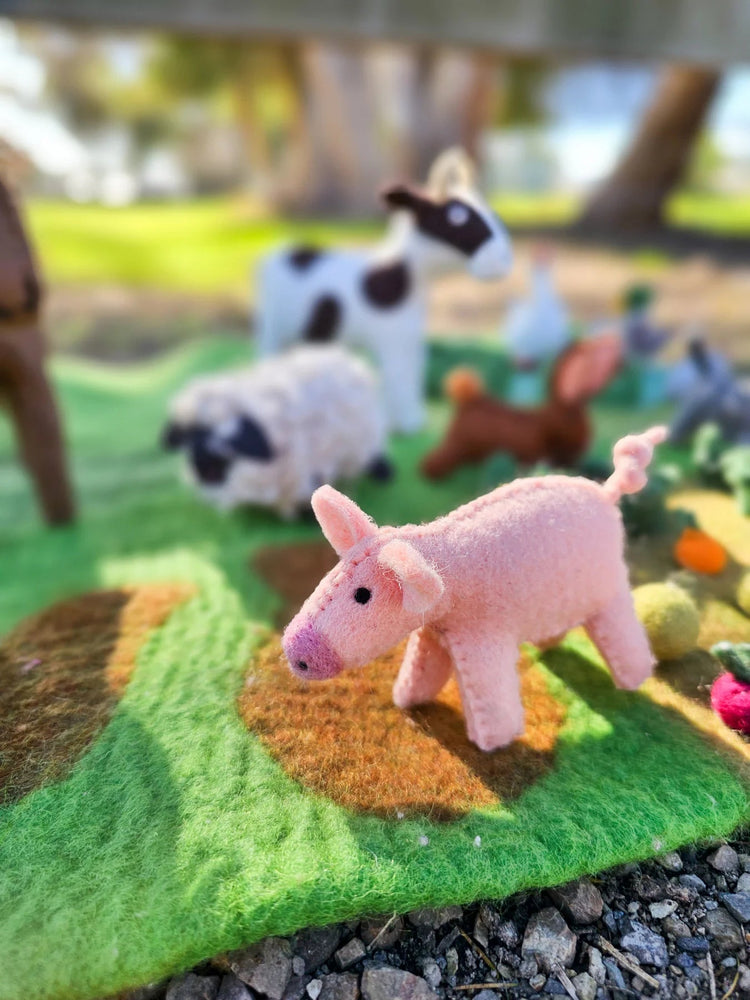 TARA TREASURES | FELT PIG FARM ANIMAL TOY by TARA TREASURES - The Playful Collective