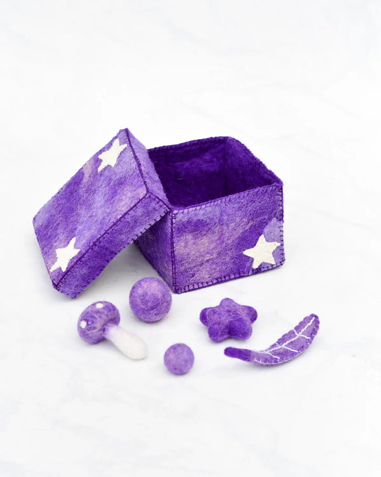 TARA TREASURES | FELT PURPLE MAGIC BOX WITH SMALL PARTS by TARA TREASURES - The Playful Collective