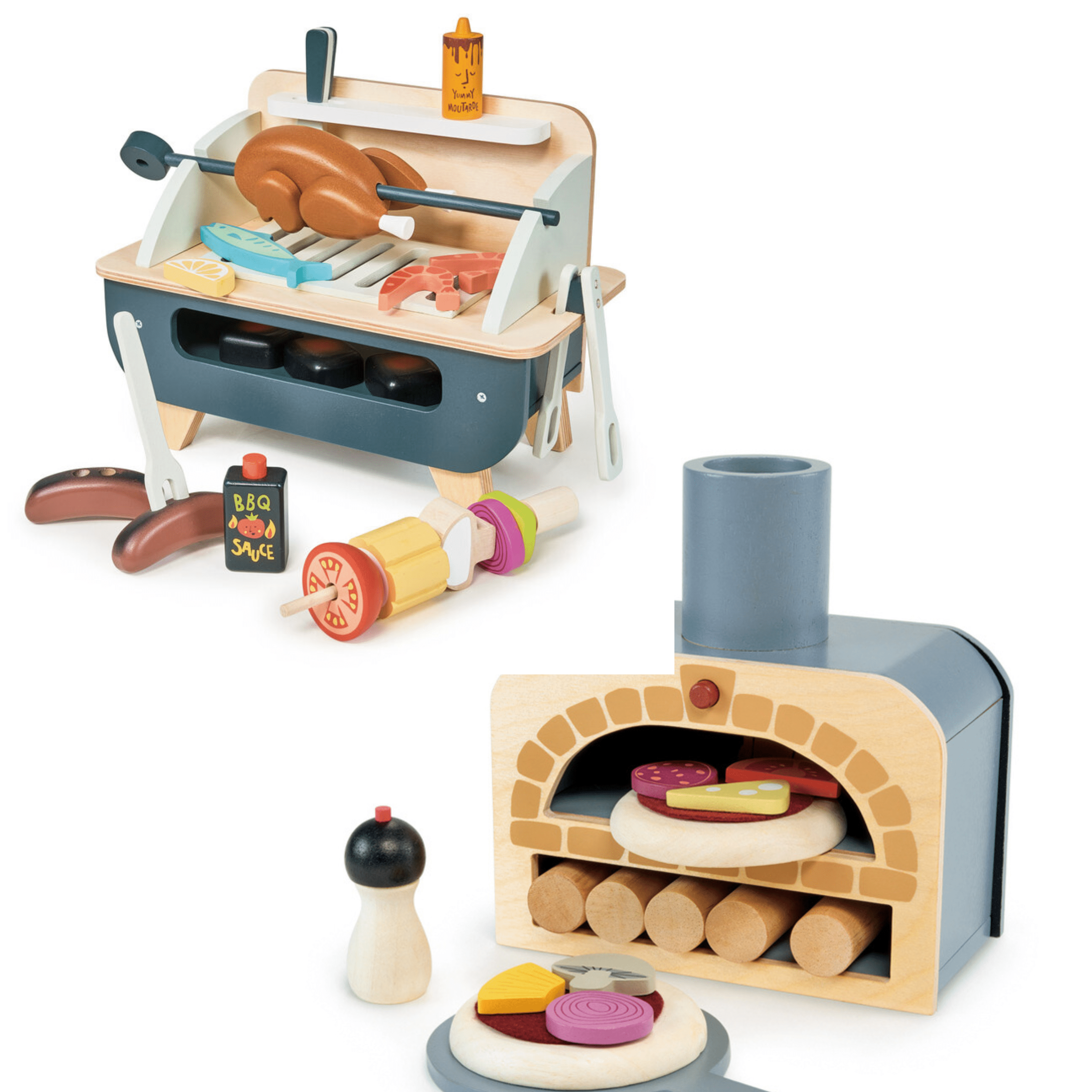 Make me a Pizza Set Barbeque Play Set Bundle by Tender Leaf Toys