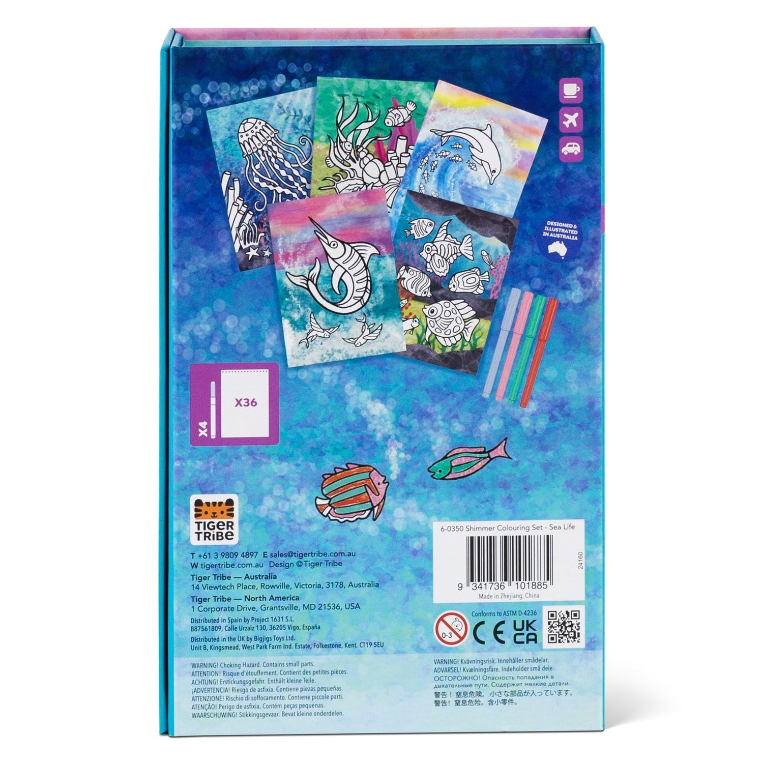 TIGER TRIBE | SHIMMER COLOURING SET - SEA LIFE by TIGER TRIBE - The Playful Collective