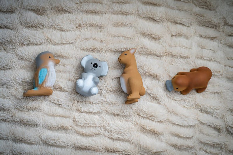 TIKIRI | NATURAL RUBBER BABY RATTLE & BATH TOY SET - MY FIRST AUSTRALIAN ANIMALS by TIKIRI - The Playful Collective