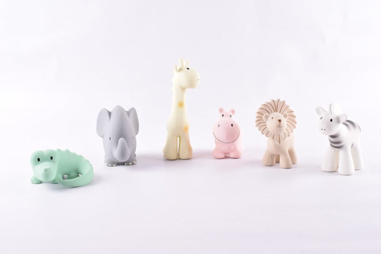 TIKIRI | NATURAL RUBBER BABY RATTLE & BATH TOY SET - MY FIRST ZOO ANIMALS by TIKIRI - The Playful Collective
