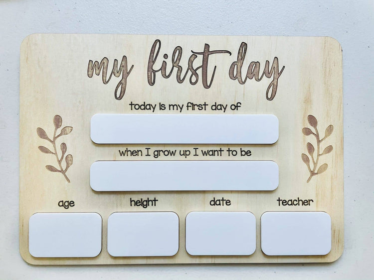 TIMBER TINKERS | FIRST DAY OF SCHOOL BOARD Whiteboard by TIMBER TINKERS - The Playful Collective