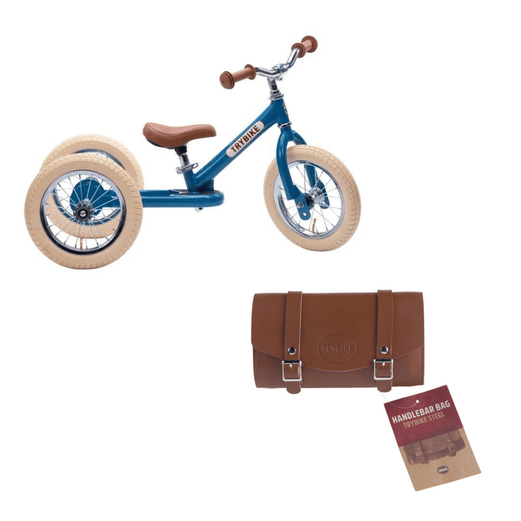 TRYBIKE | STEEL 2-IN-1 TRICYCLE & BALANCE BIKE - BLUE WITH HANDLEBAR BAG *NEW - PRE-ORDER NOW!* by TRYBIKE - The Playful Collective