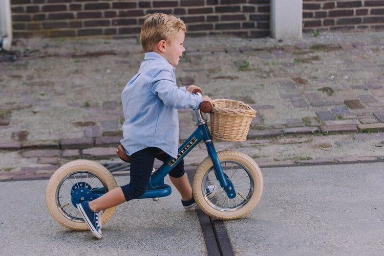 TRYBIKE | STEEL 2-IN-1 TRICYCLE & BALANCE BIKE - BLUE WITH HANDLEBAR BASKET by TRYBIKE - The Playful Collective