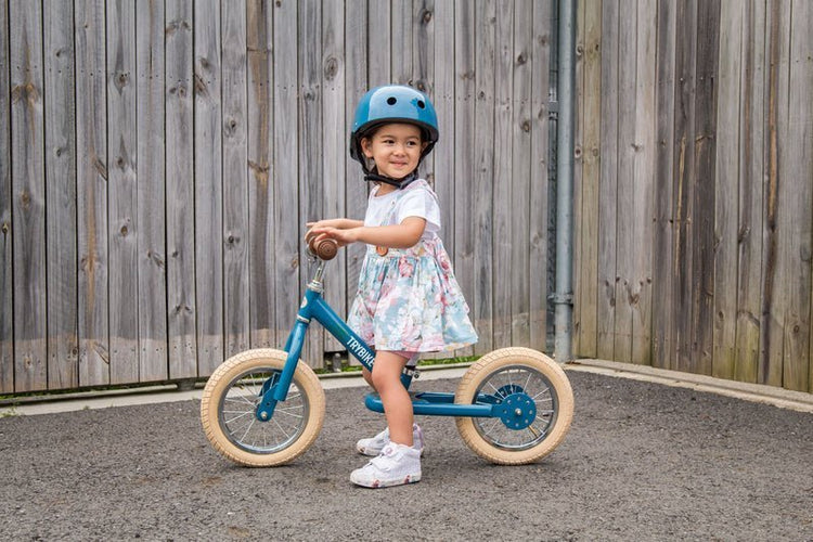 TRYBIKE | STEEL 2-IN-1 TRICYCLE & BALANCE BIKE - BLUE WITH HANDLEBAR BASKET by TRYBIKE - The Playful Collective