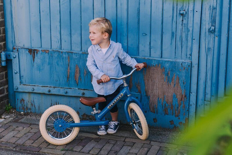 TRYBIKE | STEEL 2-IN-1 TRICYCLE & BALANCE BIKE - BLUE WITH HANDLEBAR BASKET by TRYBIKE - The Playful Collective