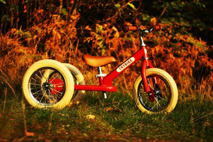 TRYBIKE | STEEL 2-IN-1 TRICYCLE & BALANCE BIKE - RED WITH HANDLEBAR BAG *NEW - PRE-ORDER NOW!* by TRYBIKE - The Playful Collective
