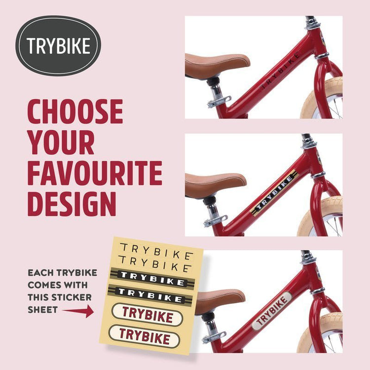 TRYBIKE | STEEL 2-IN-1 TRICYCLE & BALANCE BIKE - RED WITH HANDLEBAR BASKET by TRYBIKE - The Playful Collective