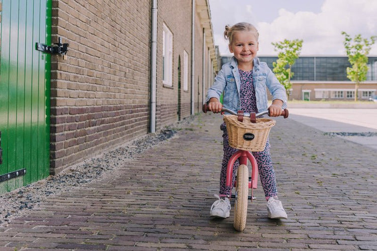 TRYBIKE | STEEL 2-IN-1 TRICYCLE & BALANCE BIKE - VINTAGE PINK WITH HANDLEBAR BASKET by TRYBIKE - The Playful Collective