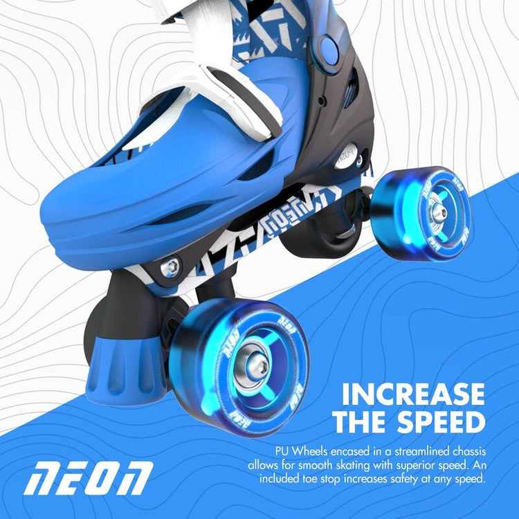 YVOLUTION | KIDS NEON COMBO SKATES (SIZE 3 - 6) - GOTEKI BLUE SKATES ONLY by YVOLUTION - The Playful Collective