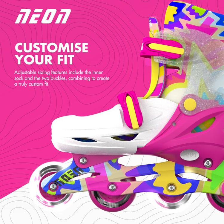 YVOLUTION | KIDS NEON COMBO SKATES (SIZE 3 - 6) - PINK & YELLOW SKATES ONLY by YVOLUTION - The Playful Collective