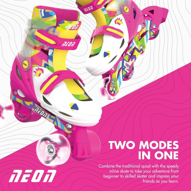 YVOLUTION | KIDS NEON COMBO SKATES (SIZE 3 - 6) - PINK & YELLOW SKATES ONLY by YVOLUTION - The Playful Collective