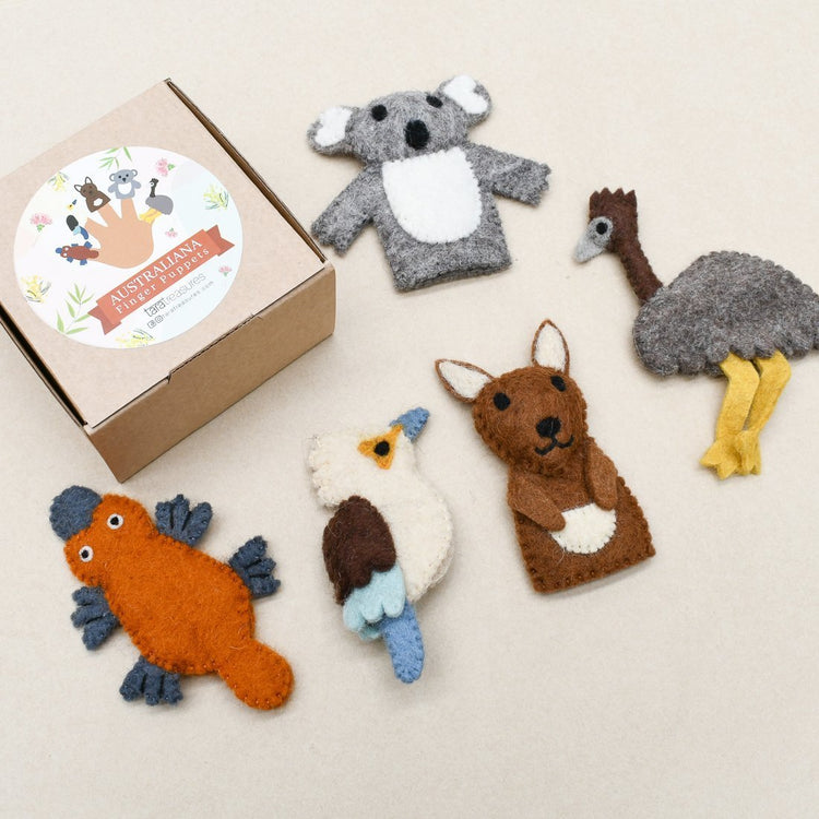 AUSTRALIAN ANIMALS (A) FINGER PUPPET SET by TARA TREASURES - The Playful Collective