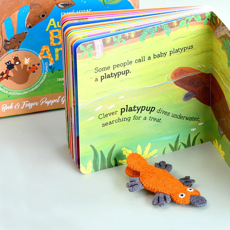 AUSTRALIAN BABY ANIMALS BY FRANÉ LESSAC - BOOK & FINGER PUPPET SET by TARA TREASURES - The Playful Collective