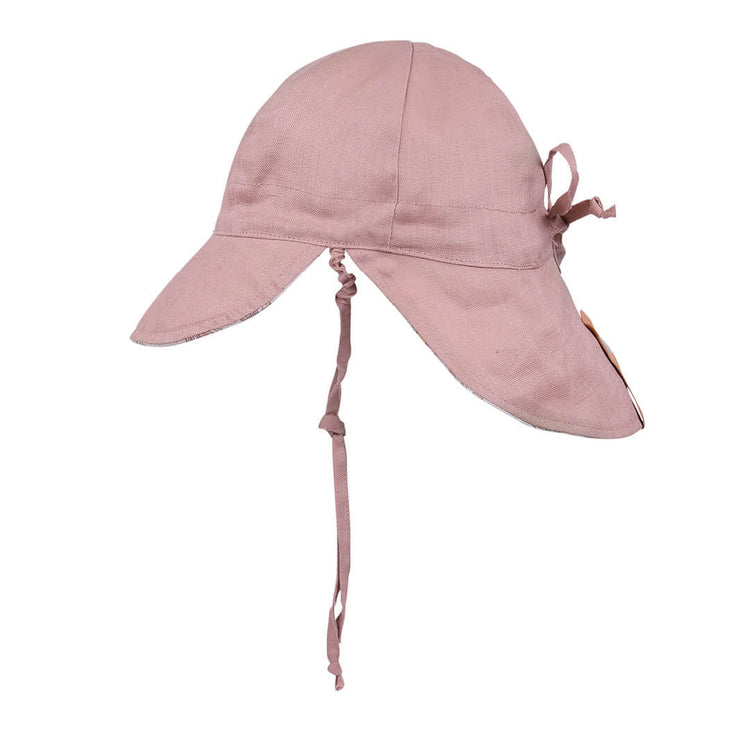 BABY REVERSIBLE FLAP SUN HAT - PAIGE/ROSA 0-3 mth / 38 - 42cm / XXS by BEDHEAD HATS - The Playful Collective
