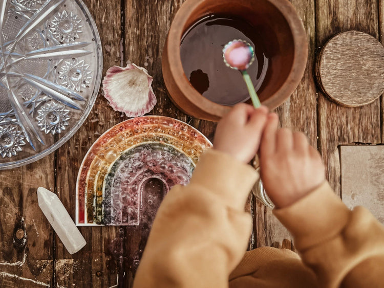 BEADIE BUG PLAY | RAINBOW TRINKET TRAY / BIOPLASTIC SENSORY TRAY by BEADIE BUG PLAY - The Playful Collective