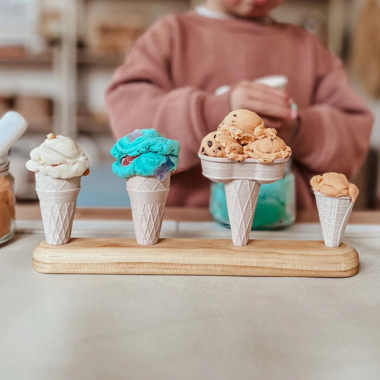 BEADIE BUG PLAY | WOODEN ICE-CREAM CONE HOLDER - 4 HOLE by BEADIE BUG PLAY - The Playful Collective