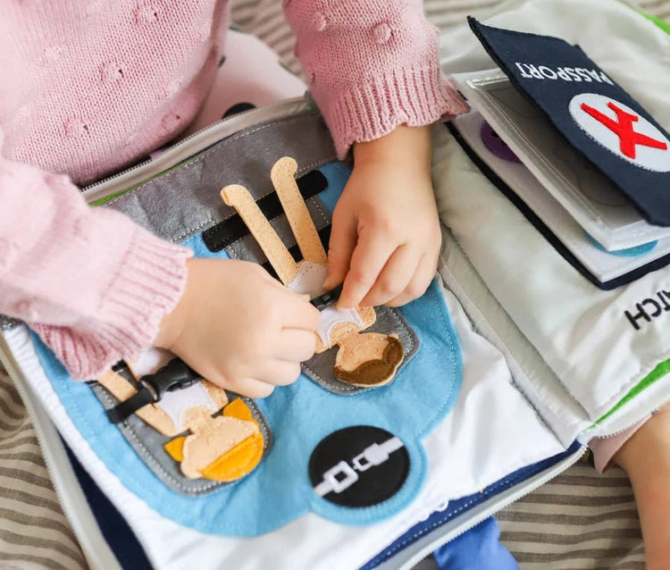 FABRIC QUIET ACTIVITY BOOK - AWAY WE GO by CURIOUS COLUMBUS - The Playful Collective
