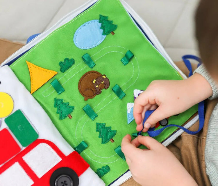 FABRIC QUIET ACTIVITY BOOK - AWAY WE GO by CURIOUS COLUMBUS - The Playful Collective